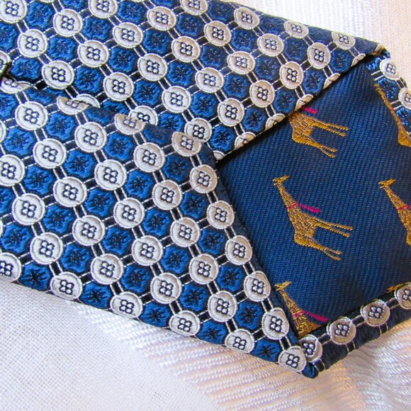 Ted Baker London Navy Tie, width 3 in, 100% silk, New - Picture 5 of 6
